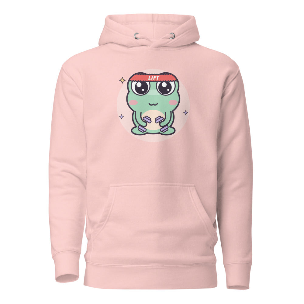 Gym Croaker Hoodie in Light Pink